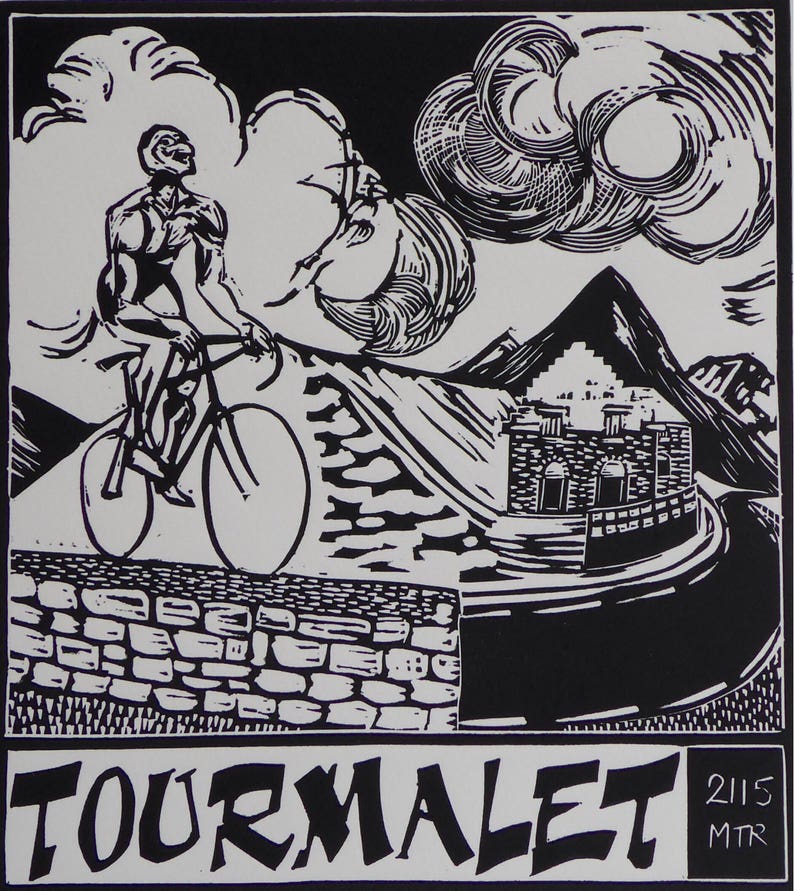 Original linocut print 'Col du Tourmalet'. Edition of 250 image 3