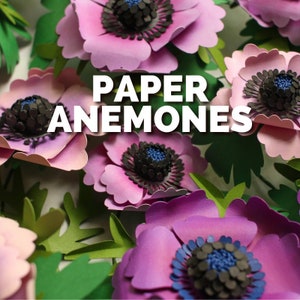 Anemone Paper Flower SVG Template & Printable Tutorial