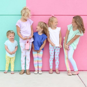 EASY Girls Leggings Sewing PDF Pattern, Tutorial, and Video