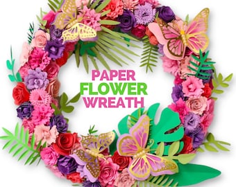 Rolled Paper Flower Wreath- SVG Cut File & Printable Tutorial