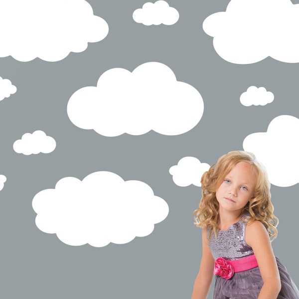 Cloud wall decals, Nursery sky themed decor, Cloud stickers