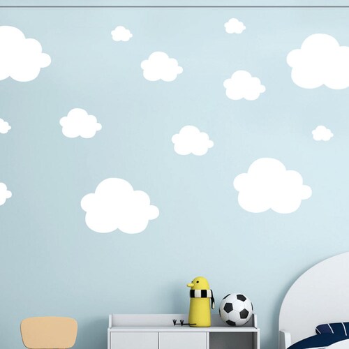 Cloud Wall Decals Small Clouds Stickers Nursery Playroom Etsy