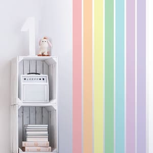 Rainbow stripes wall decor, Pastel Rainbow lines wall decal, Rainbow Nursery Decor