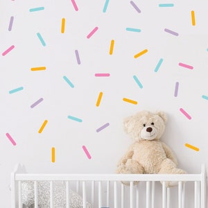 Sprinkles Wall Decals, Confetti room Decal, Sprinkles stickers, Nursery Wall decor, Confetti Sprinkle Strips decals