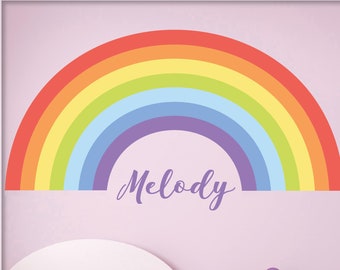 Pastel Rainbow wall decal, Personalized  name Rainbow decor, Baby nursery Rainbow decor