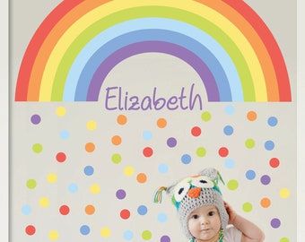 Pastel Rainbow Wall Decor, Nursery Rainbow Wall decor, Rainbow wall stickerr, Pastel Polka dots