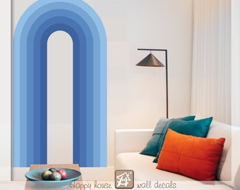 Calcomanía de pared de líneas de arco, bloque de color moderno, pegatina de pared Arch Boho, decoración geométrica de los años setenta