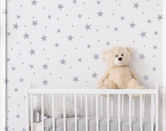 Calcomanías de pared de estrellas, 70 pegatinas de estrellas de varios tamaños, decoración de la pared de la guardería