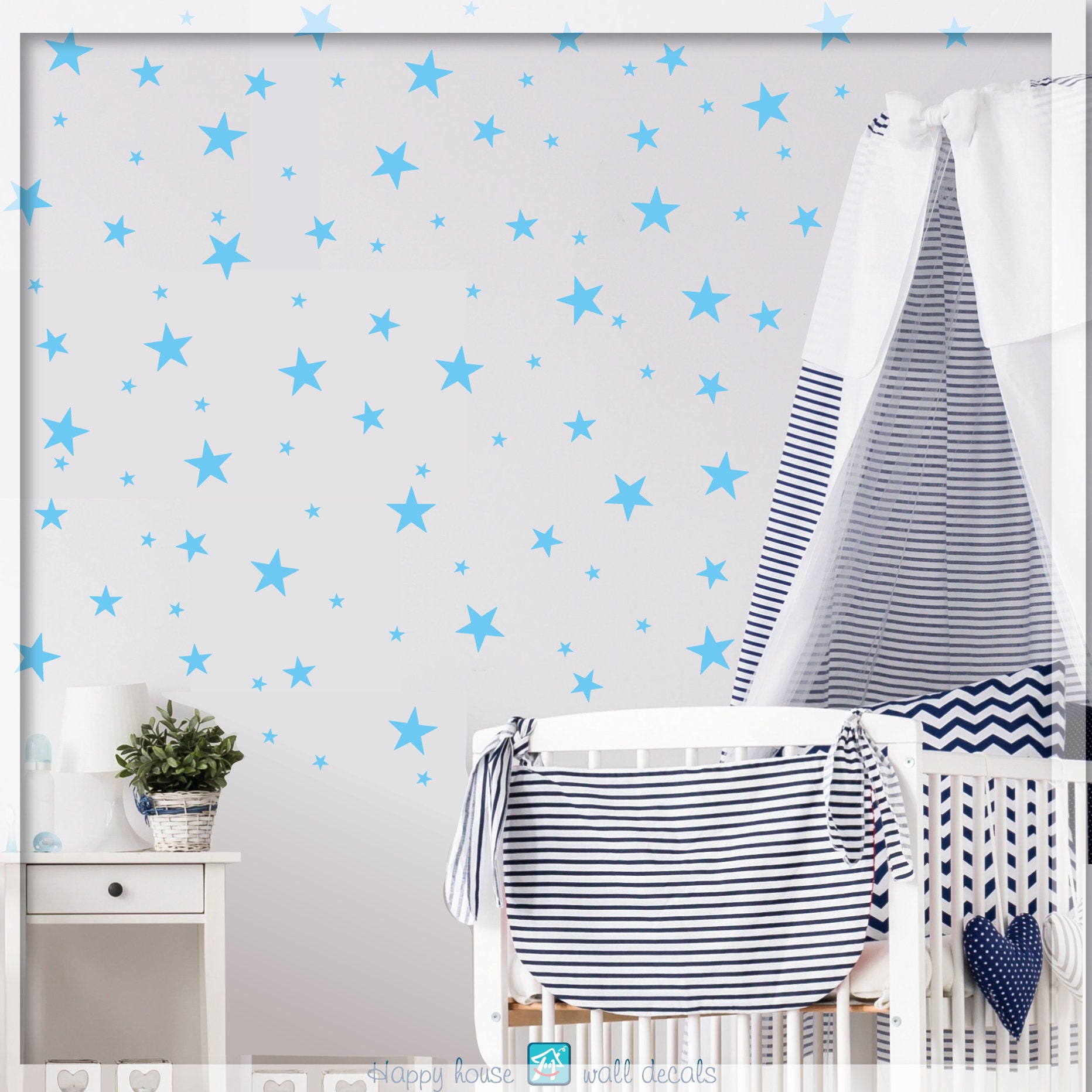 Stars Wall Decals Nursery decor Stars Stickers Star wall Etsy