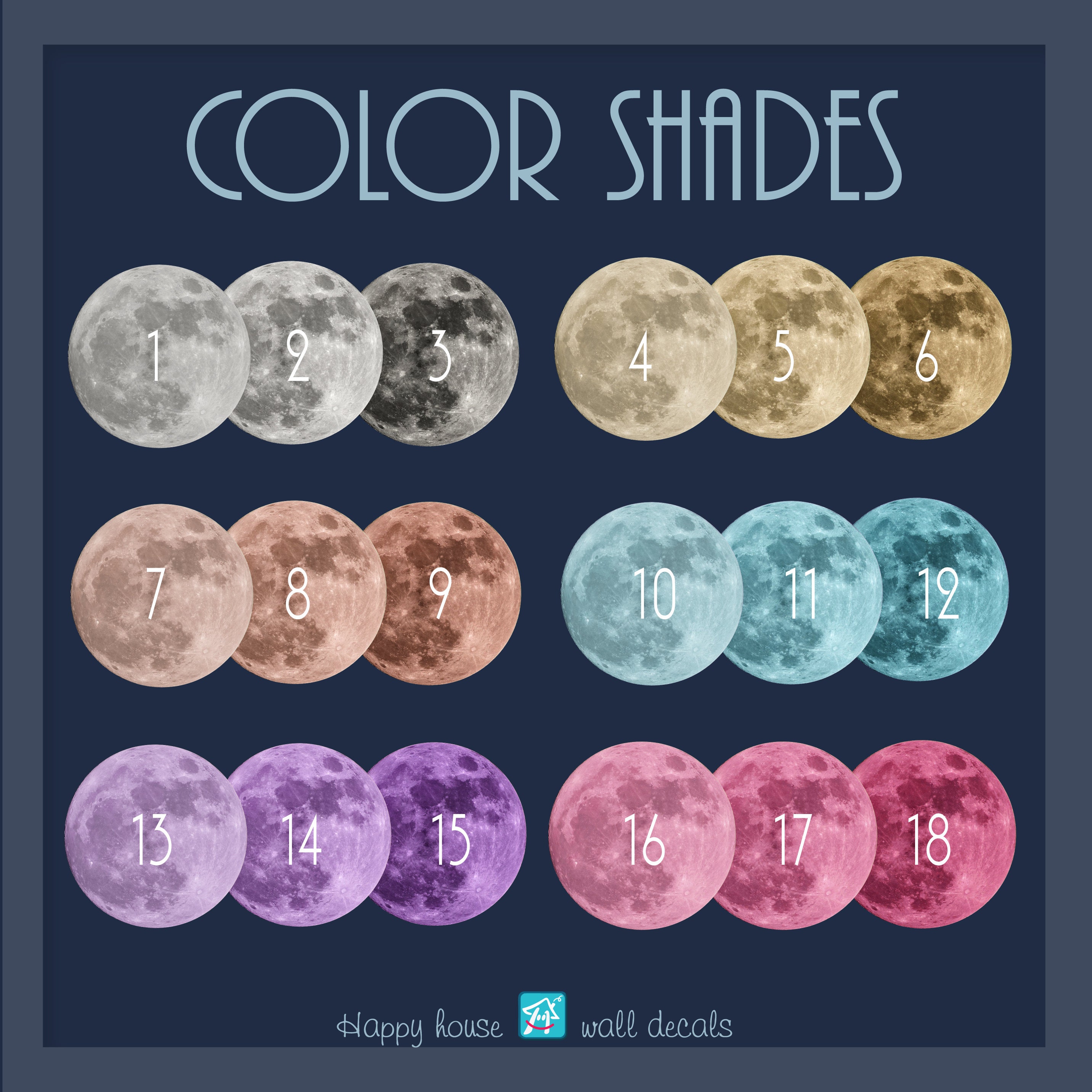 Moon Wall Decal Space Wall Decal Full Moon Wall Sticker Etsy