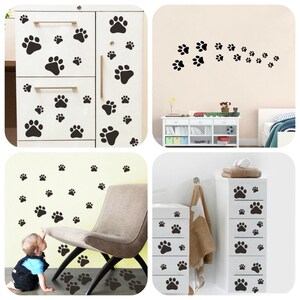 Colorful Dog Paw Print Wall Stickers - 188pcs Vinyl Decals For Nursery, Playroom, Classroom Decor