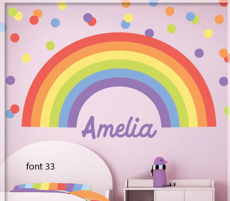Rainbow Wall decal Pastel Rainbow Wall Decal Size 54 x 25 Etsy