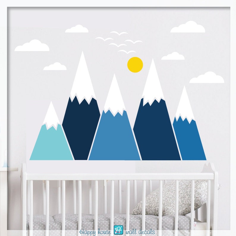 Mountain Wall Decal Mountain Wall Decal Mountain Wall Art Etsy