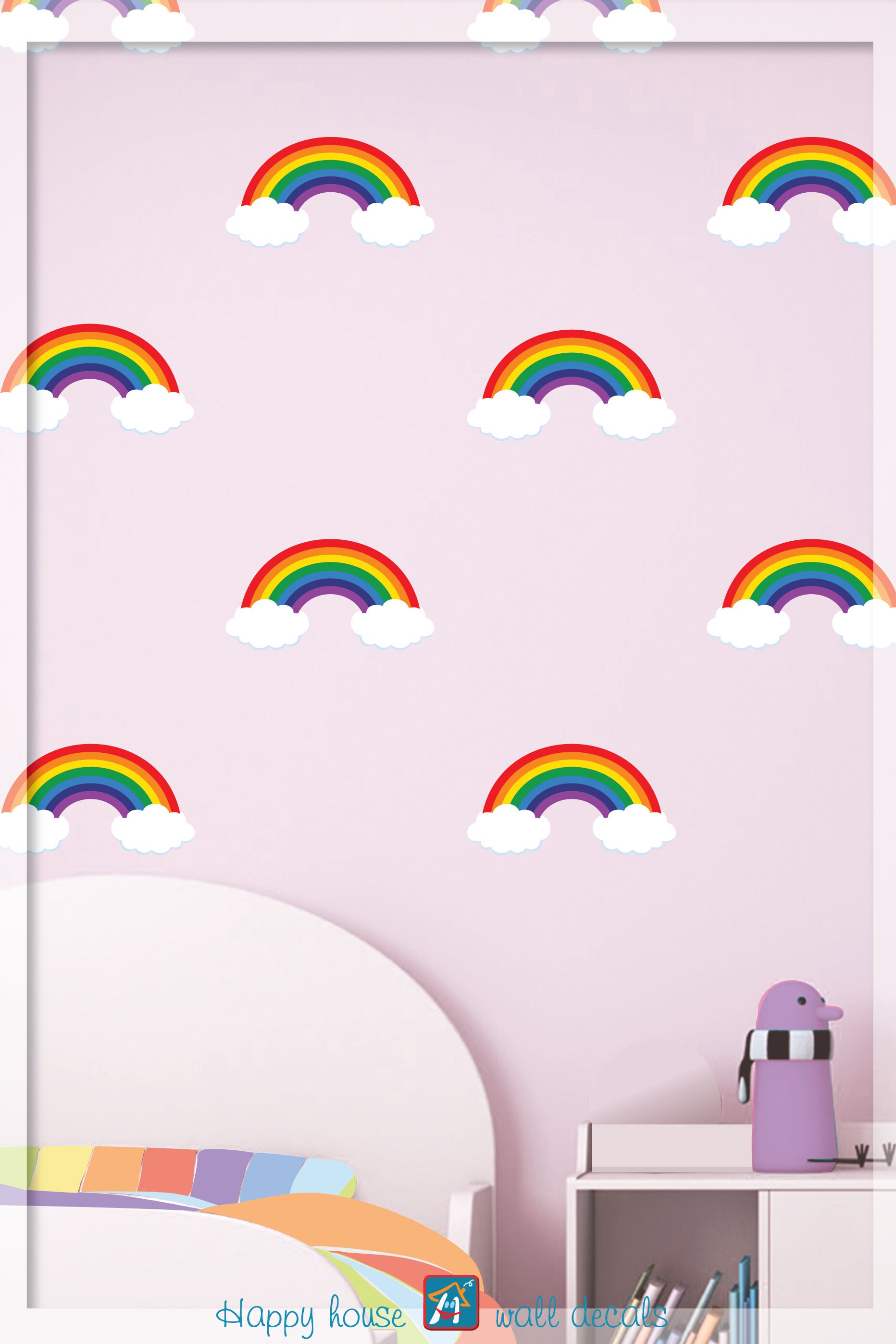 Rainbow wall decal Nursery Decor Rainbow stickers Mini Etsy.de