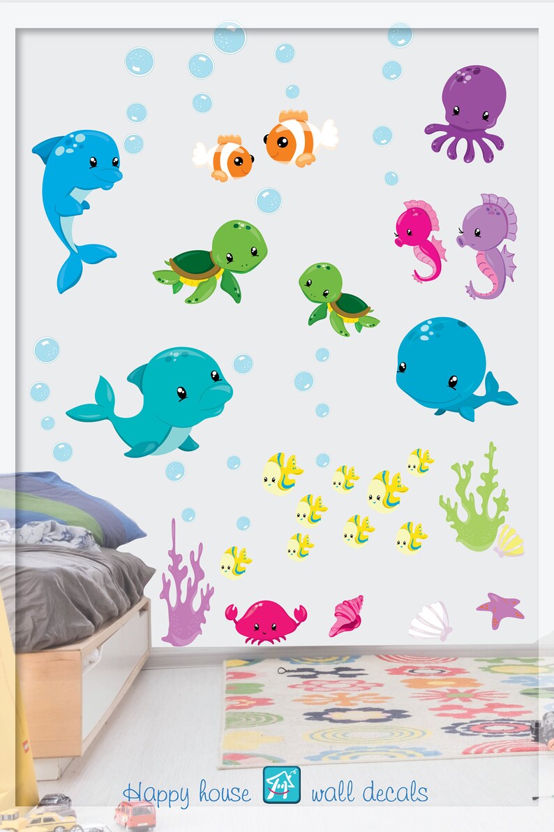 Under the Sea Wall Decal Ocean Wall Decal Underwater Scene Etsy