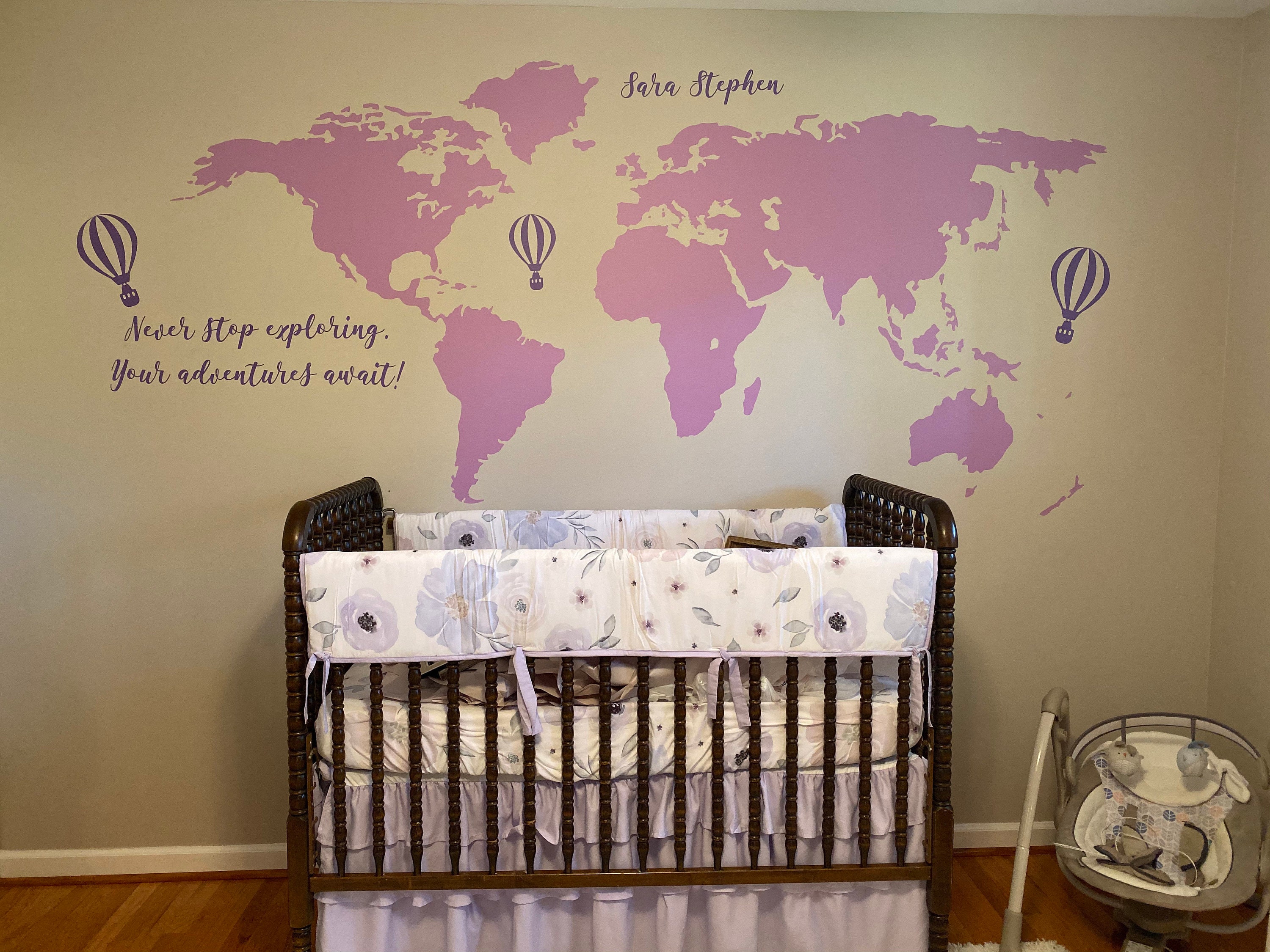 World map Wall decal World map Nursery Decor World Map Etsy