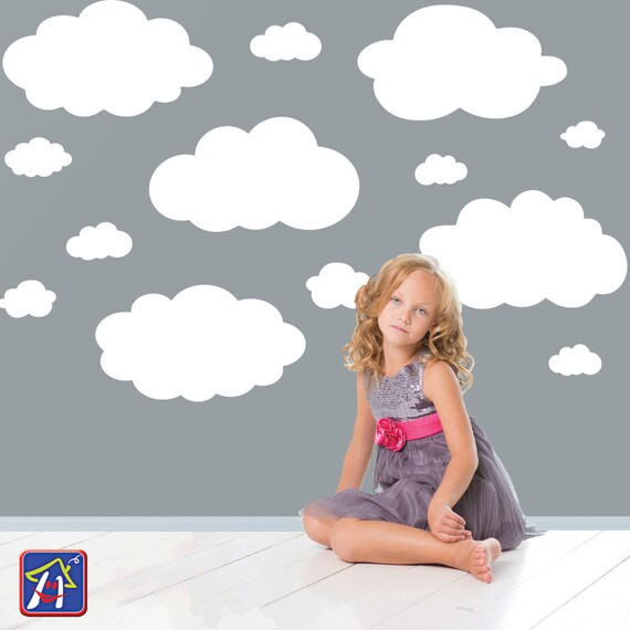 Cloud wall decals Wall decal clouds Cloud decals Nursery Etsy