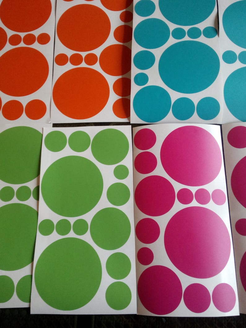 Polka Dot Wall Decals Polka Dot Stickers Polka Dots Wall Etsy