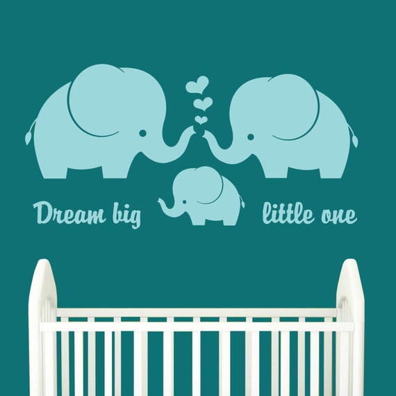 Elephant Wall Decal Elephant Family Decal Elephant Nursery Etsy