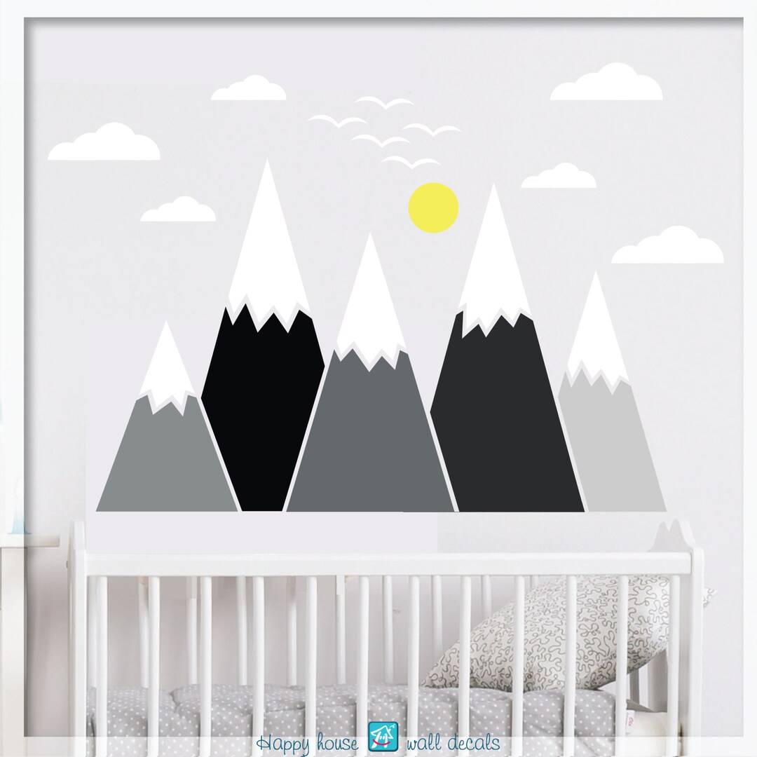 Mountain Wall Decal Nursery Mountain Wall Decal Mountain Etsy