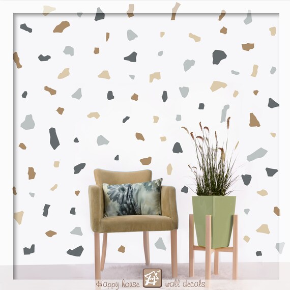 Terrazzo Wall Stickers 260 Stickers Stones Wall Sticker Etsy