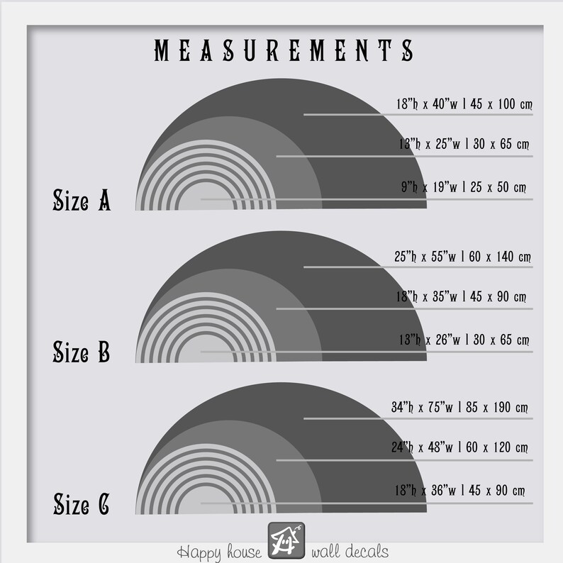 Half Circle Wall Stickers Abstract Wall Decor Modern Etsy