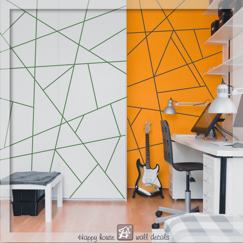 Abstract Lines Wall Decals Stripes Wall Stickers Modern Wall Etsy