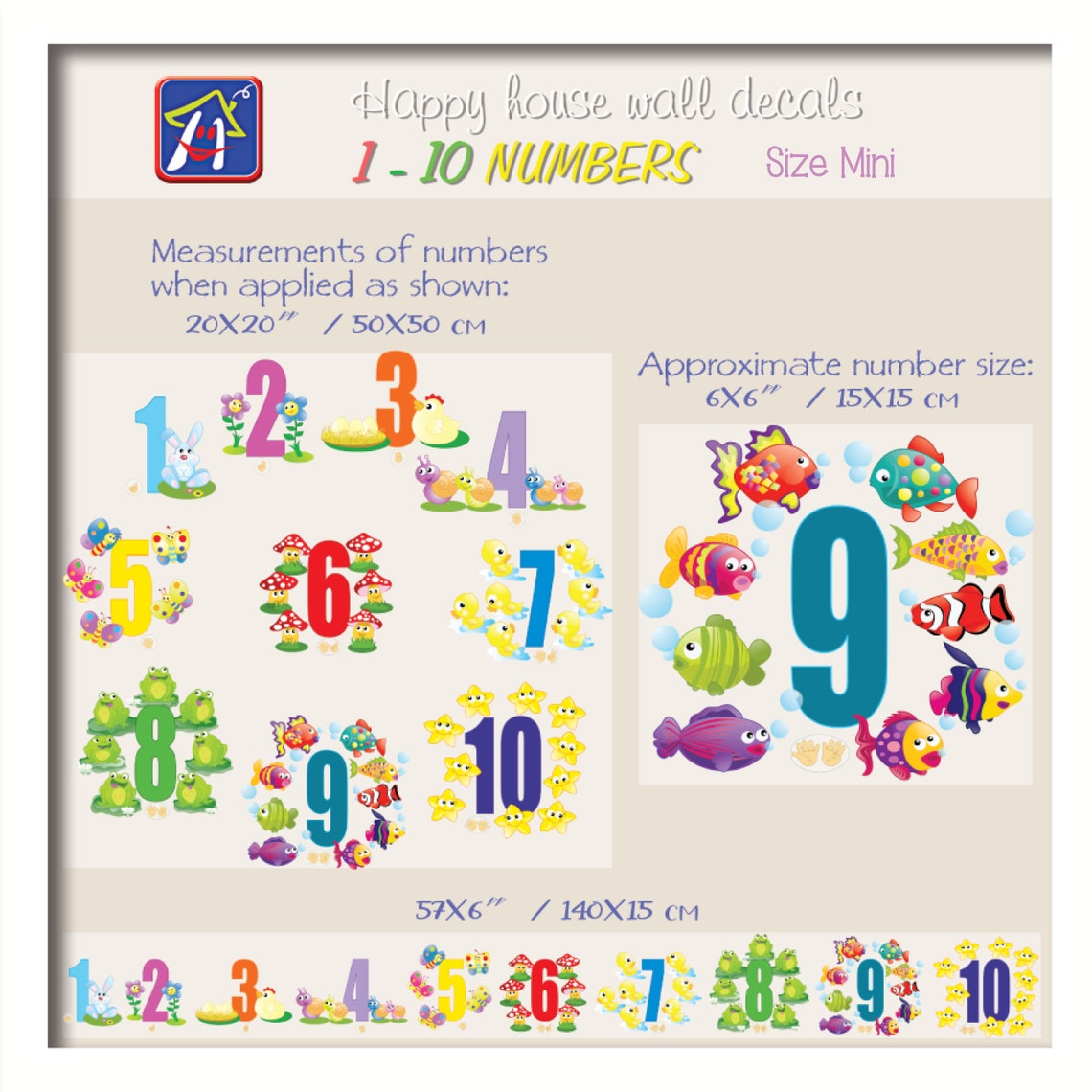 Numbers Wall Stickers Kids Playroom Numbers Decor Kids Etsy