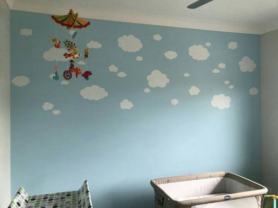 Cloud Wall Decals Wall Decal Clouds Cloud Decals Nursery Etsy
