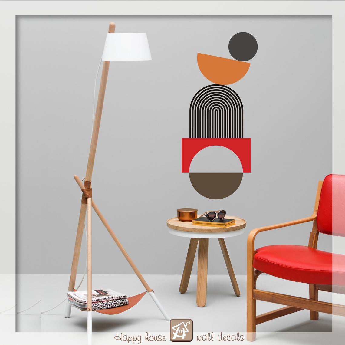 Abstract Shapes Half circle sticker Interior Wall art Etsy