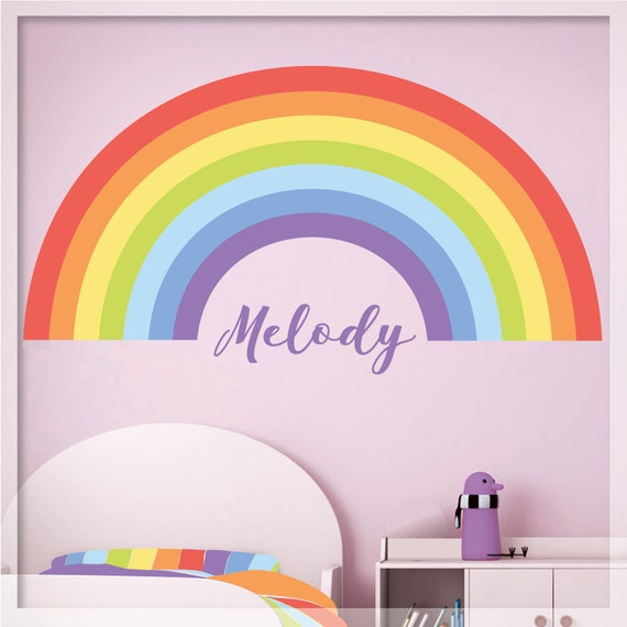 Pastel Rainbow Wall Decal, Personalized Name Rainbow Decor, Baby Nursery  Rainbow Decor 