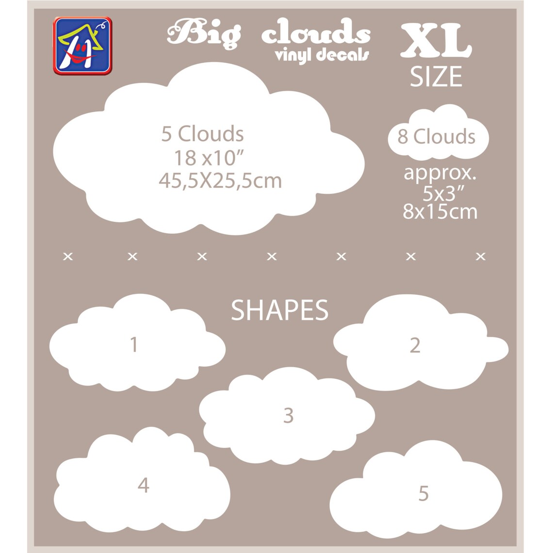 Cloud wall decals Wall decal clouds Cloud decals Nursery Etsy