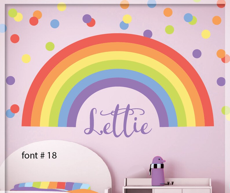 Rainbow Wall decal Pastel Rainbow Wall Decal Size 54 x 25 Etsy