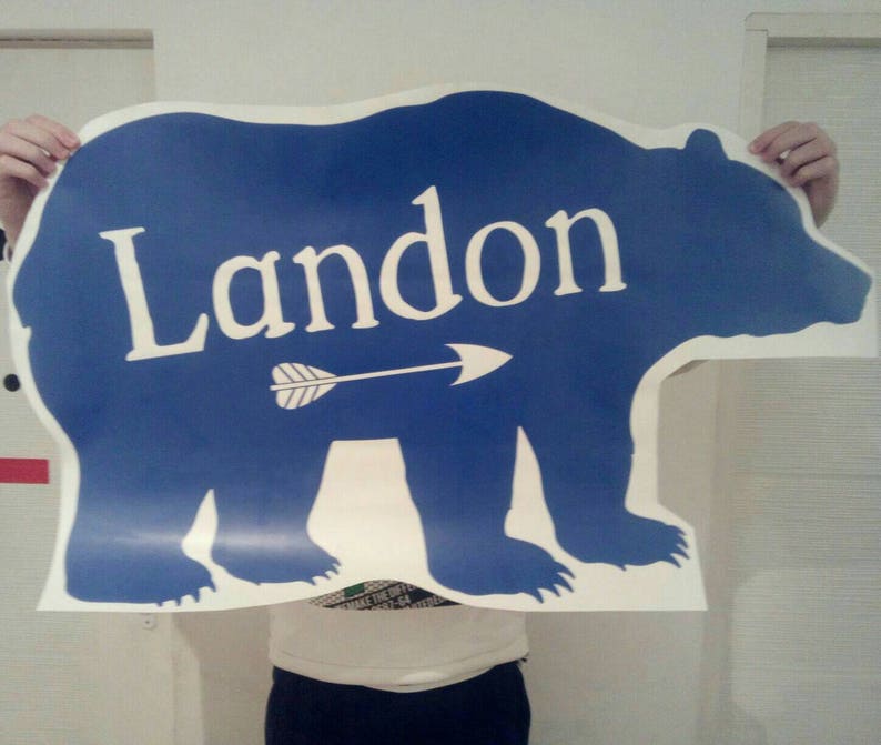 Personalized Bear Name Wall Decal Baby Boy Nursery Wall Etsy