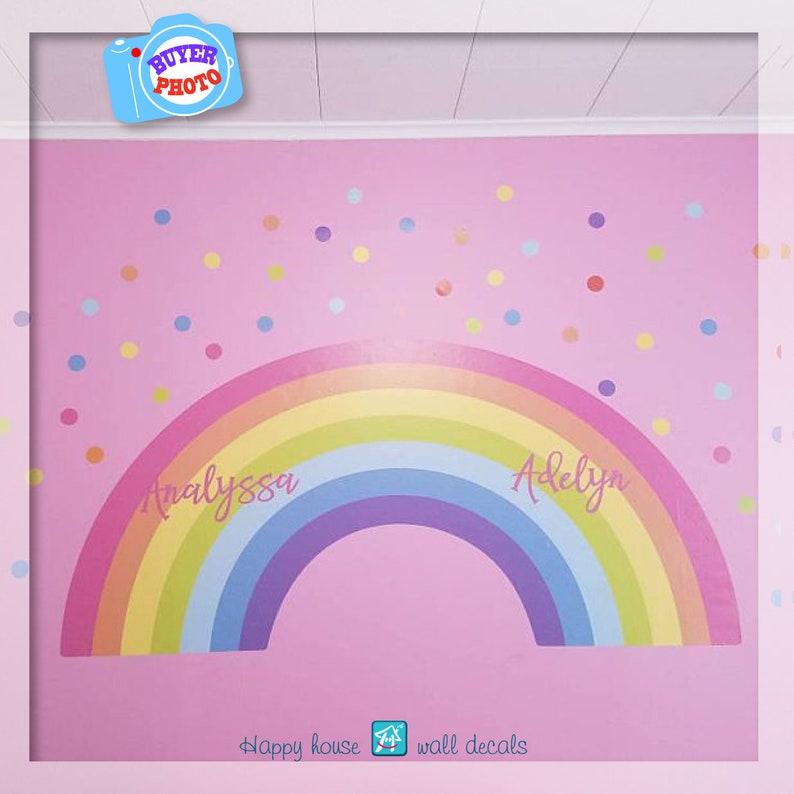 Pastel Rainbow Wall Decal Nursery Rainbow Wall Decor With Etsy UK