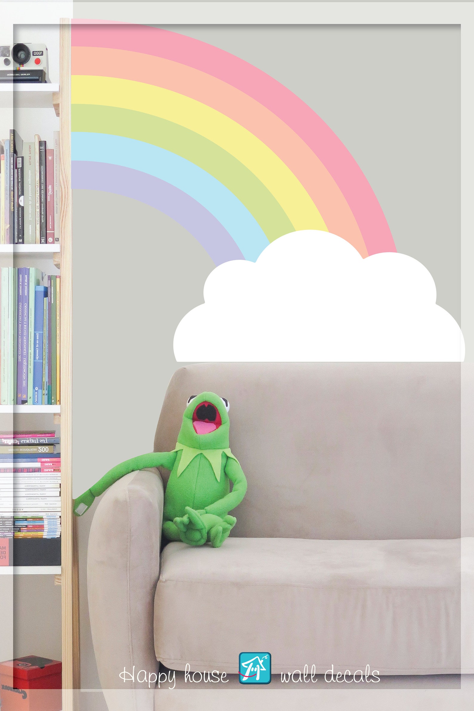 Pastel Rainbow Wall Decal Corner Rainbow wall décor Etsy