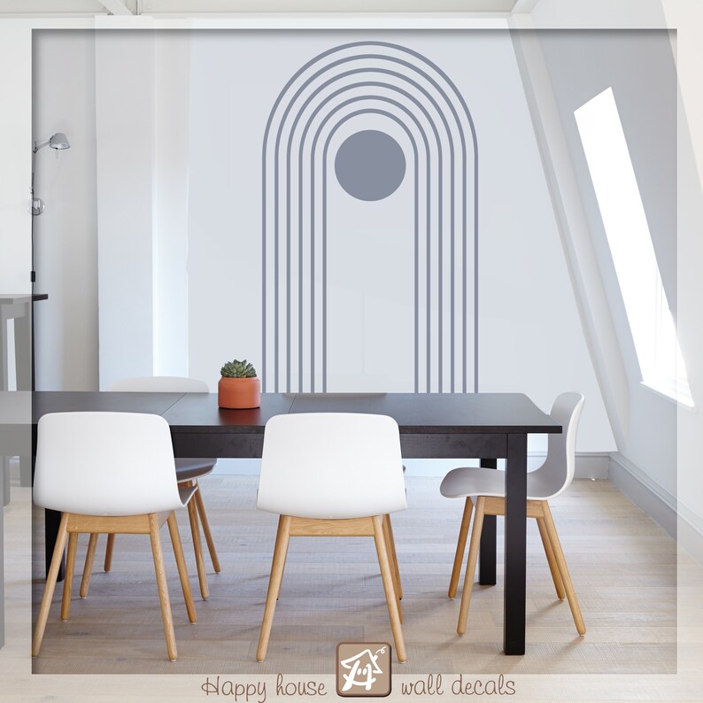Outline Arch Wall Decal Arch Wall Decor With Circle Boho Etsy