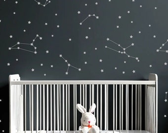 Constellations Star Map, Zodiac Constellation Wall Decals, Constellation Wall stickers, Zodiac Constellations Wall Art, Nursery Decor *