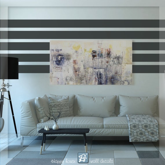 Line Wall Decal Stripe Wall Decals Abstract Lines Wall Etsy