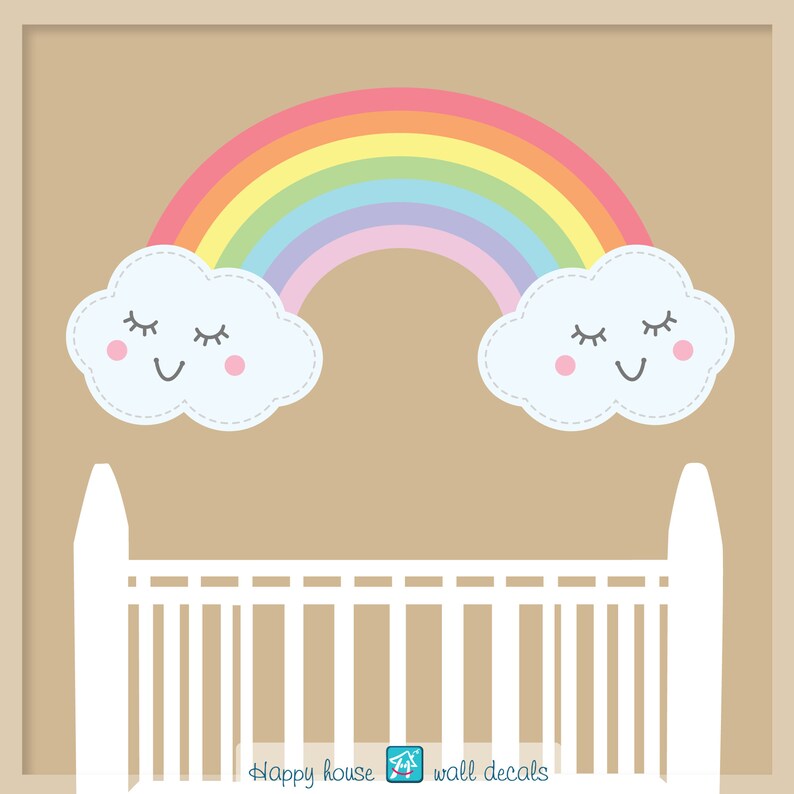 rainbow wall decal rainbow decal pastel rainbow sticker etsy