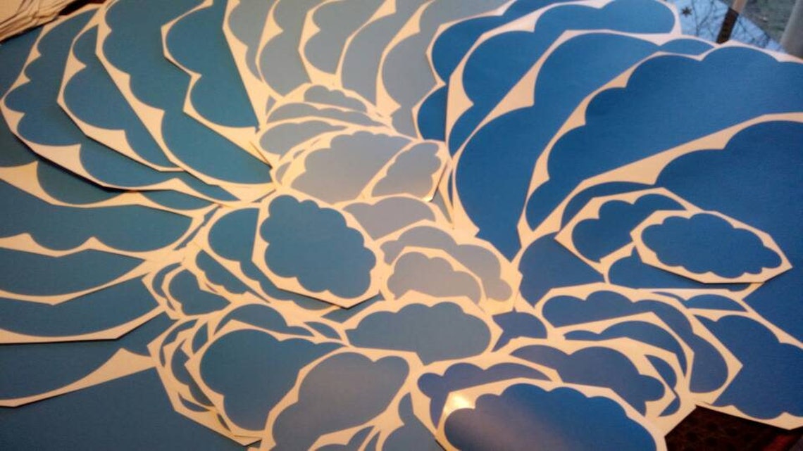 Cloud wall decals Wall decal clouds Cloud decals Nursery Etsy