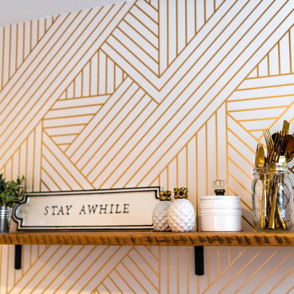 Abstract Lines Wall Decals Stripes Wall Stickers Modern Wall Etsy