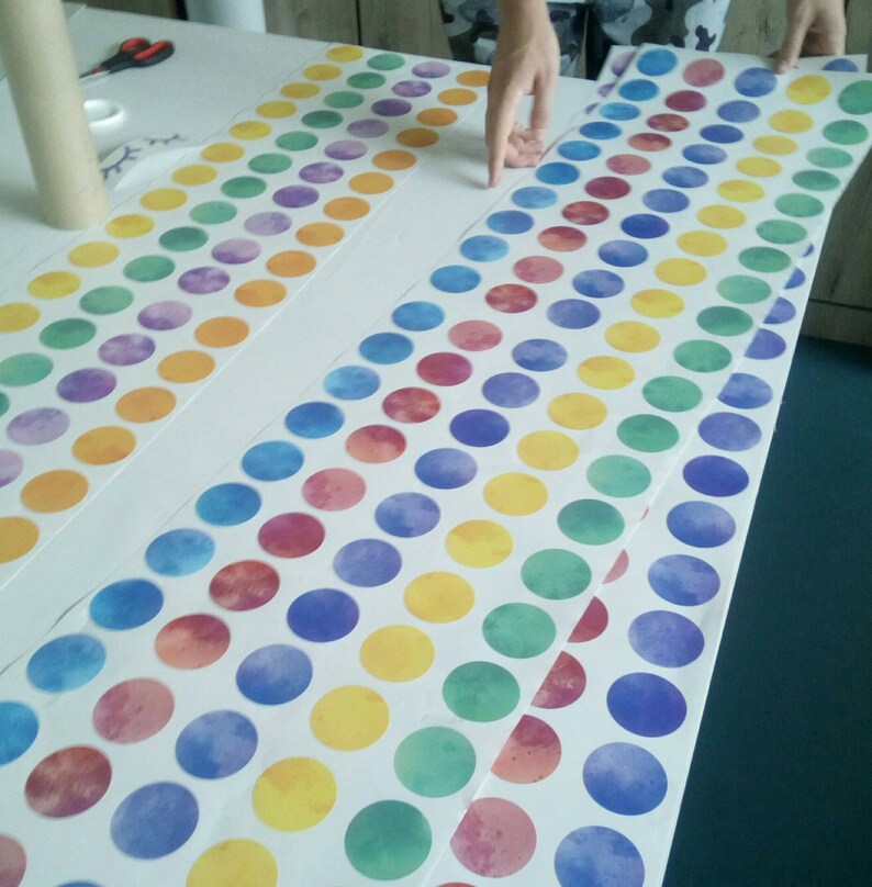 Watercolor Polka Dot Wall Decal Watercolor Rainbow Polka Etsy