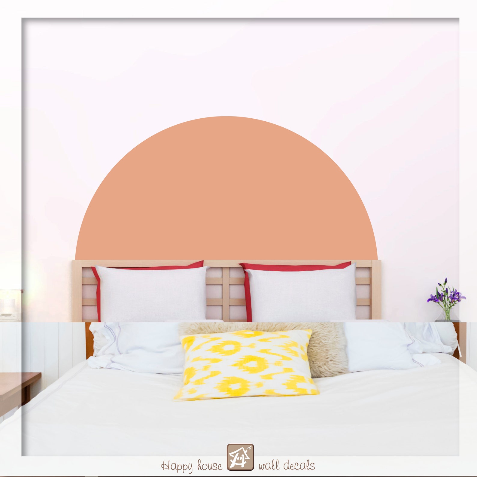 Half Circle Boho wall decal Modern Geometric Decor Circle Etsy
