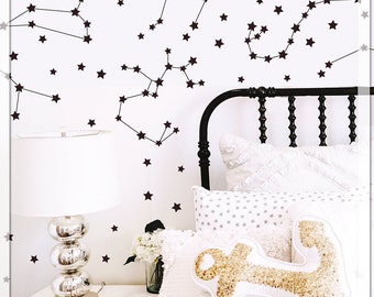 Constellations Star Map, Zodiac Constellation Wall Decals, Constellation Wall stickers, Zodiac Constellations Wall Art, Nursery Decor *