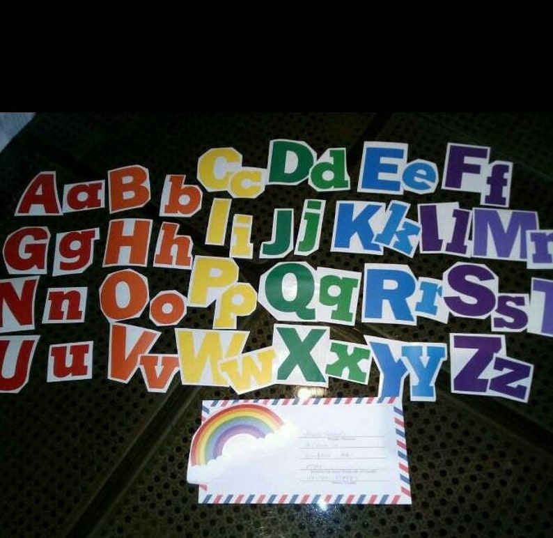 Alphabet Wall Decal ABC Stickers Rainbow Alphabet Decal Etsy