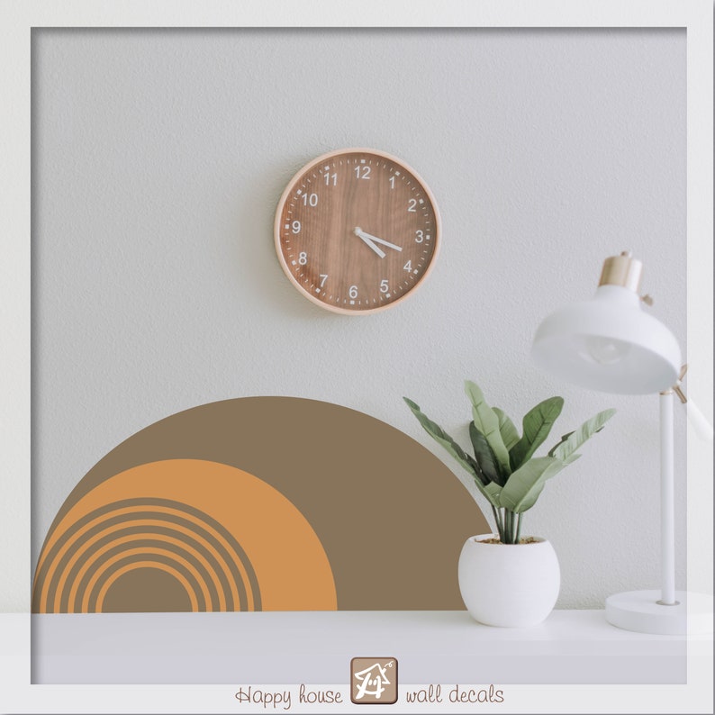 Half Circle Wall Stickers Abstract Wall Decor Modern Etsy