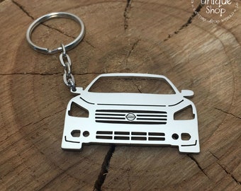 Nissan Maxima 100/% Real Black Carbon Fiber Large Tear-Drop Key Chain