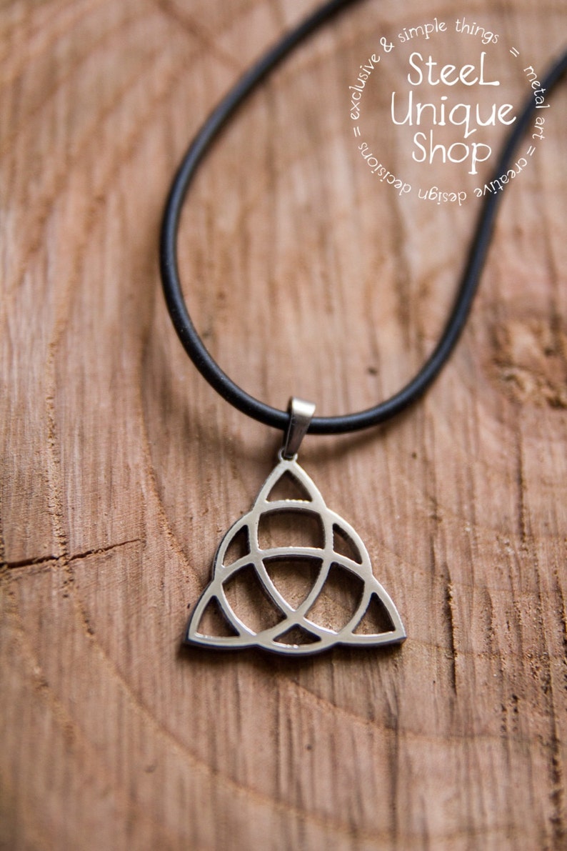 charmed triquetra knot Celtic Knot Triquetra Symbol Stainless steel Pendant or Keychain