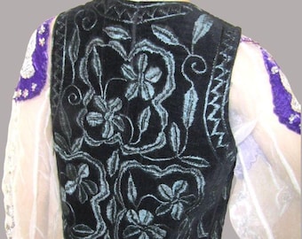 Romanian peasant vest , traditional vintage vest from Transylvania ,handmade ethnic vest size XS-XXS